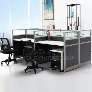 Workstations: Dual-Base 4-Person Office Workstation
