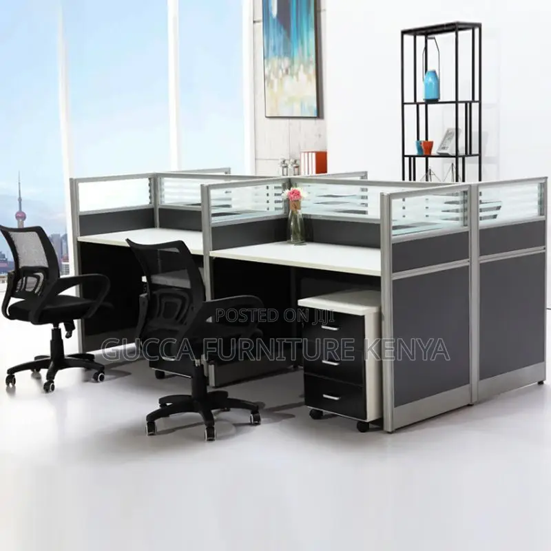Workstations: Dual-Base 4-Person Office Workstation