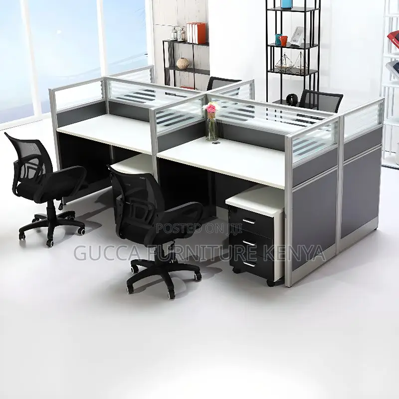 Workstations: Dual-Base 4-Person Office Workstation