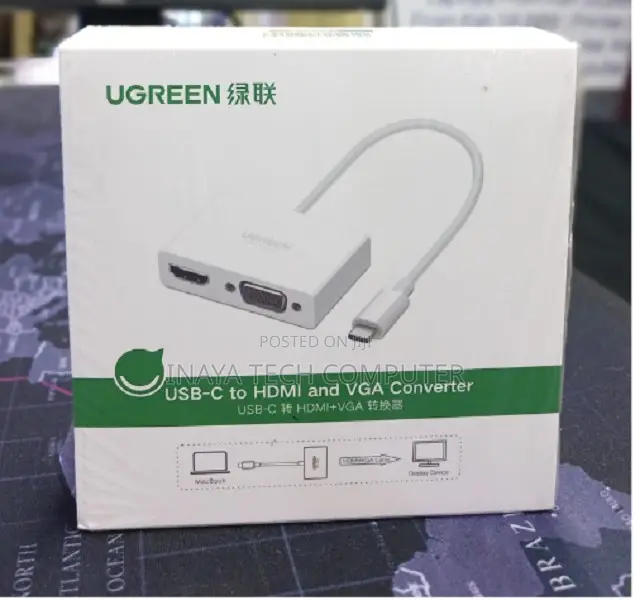 Ugreen Usb-C to Hdmi + Vga Converter - White - Mm123