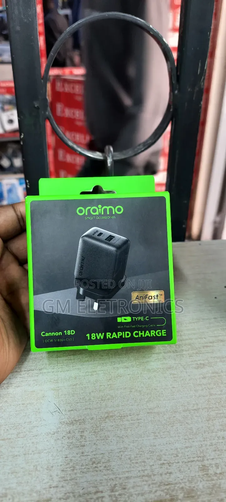 Oraimo Full Type-C Charger 18w-Black