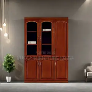 Cabinets: Vertical Executive Mahogany Office Storage Unit
