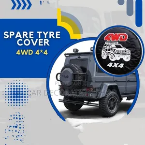 Rear Universal Branded Spare Tire Canvas Cover in 15/16/17"