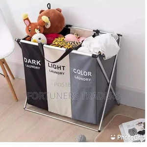 3 Compartment Foldable Laundry Basket