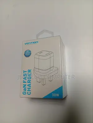 Vention 1-Port Usb-C Gan Charger(30w) Uk-Plug Black