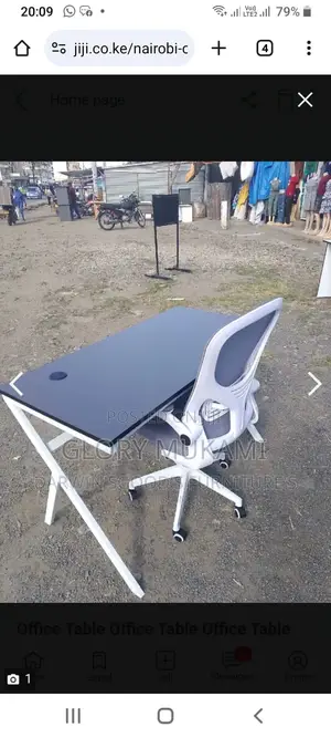 White Grey Office Chair Set