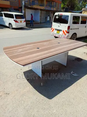 Cream Brown Boardroom Table Desk