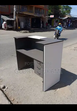 Grey White Reception Desk