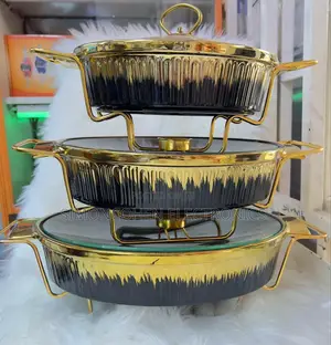 New Black Gold Ceramic Chaffing Dish