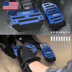 2pc Blue Safe Driving Automatic Pedal Sport Covers