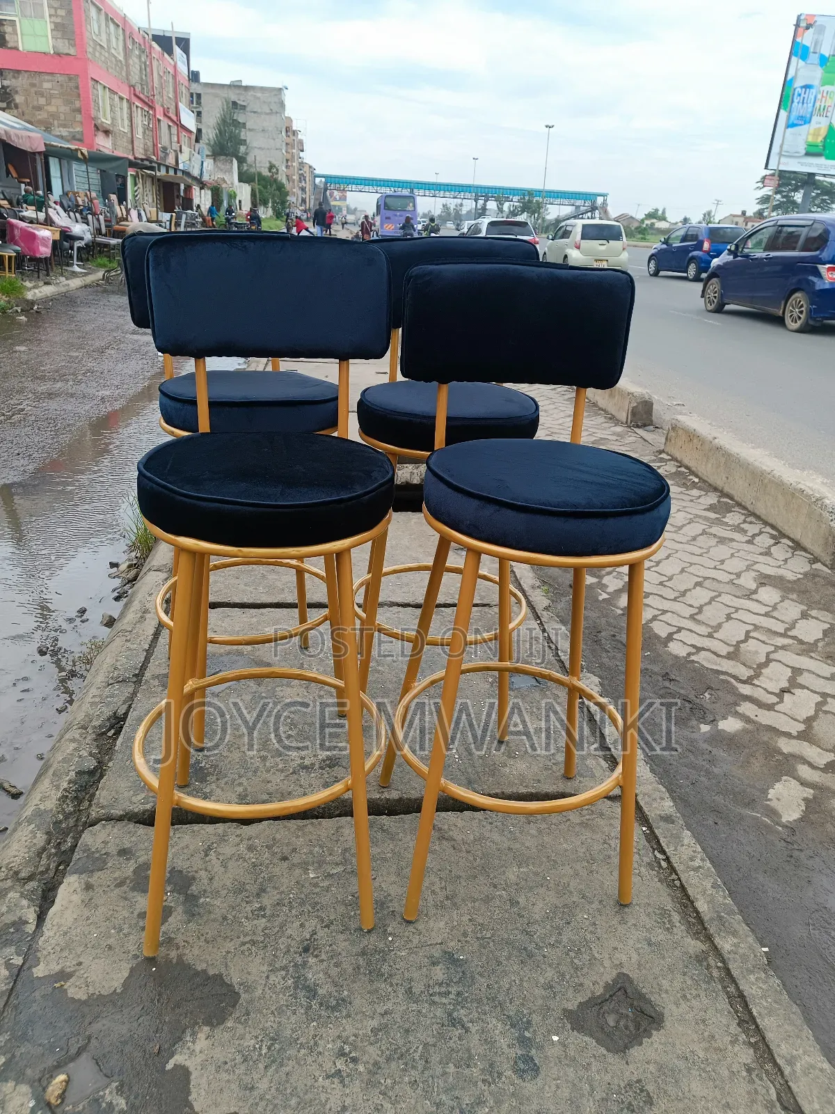 Black/Gold Bar Stools or Counter Stools 