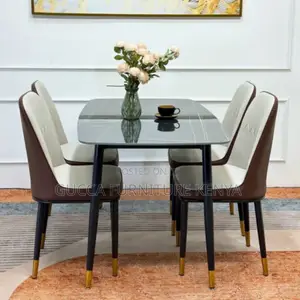 Dining Set: Monet 4-Chair Stone Dining Table Set