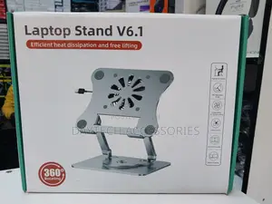 Metal Laptop Stand With Cooling Fan and 360° Rotating Base