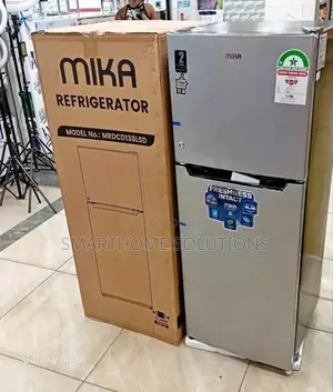 Mika 138 Litres Grey Double Door Electric Fridge