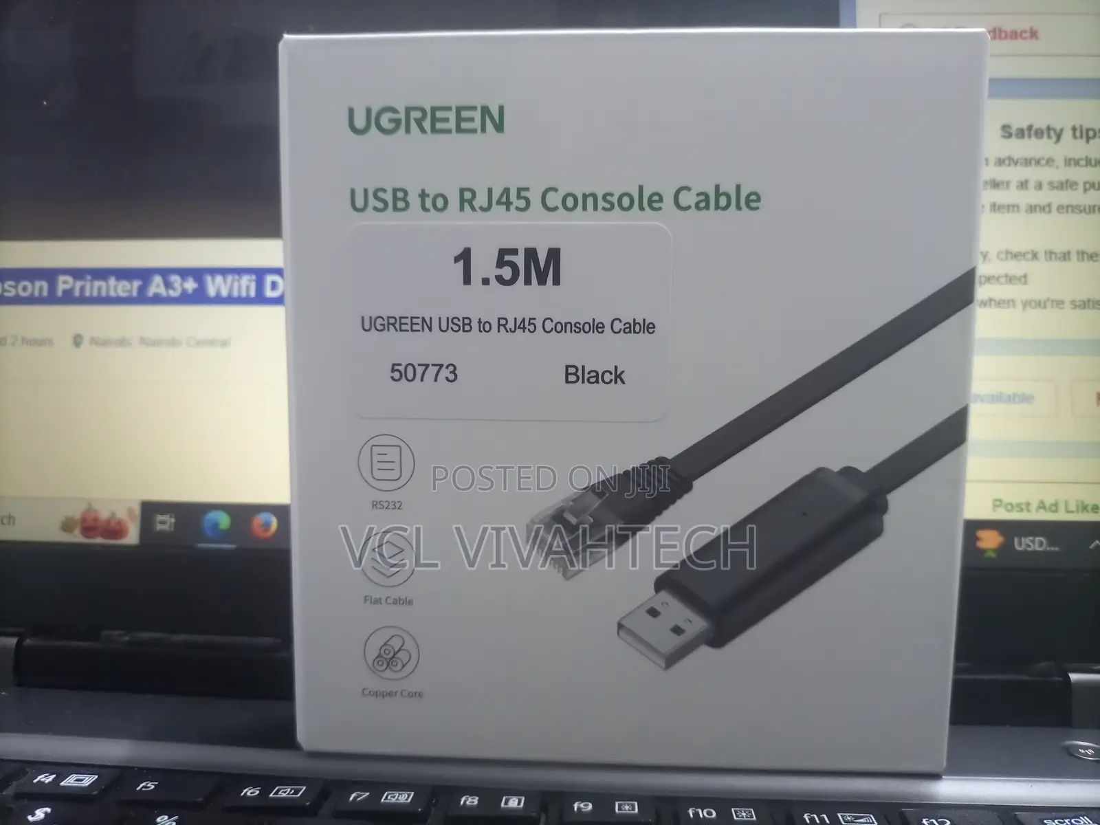 Ugreen Usb to Lan Rj45 Console Cable Black
