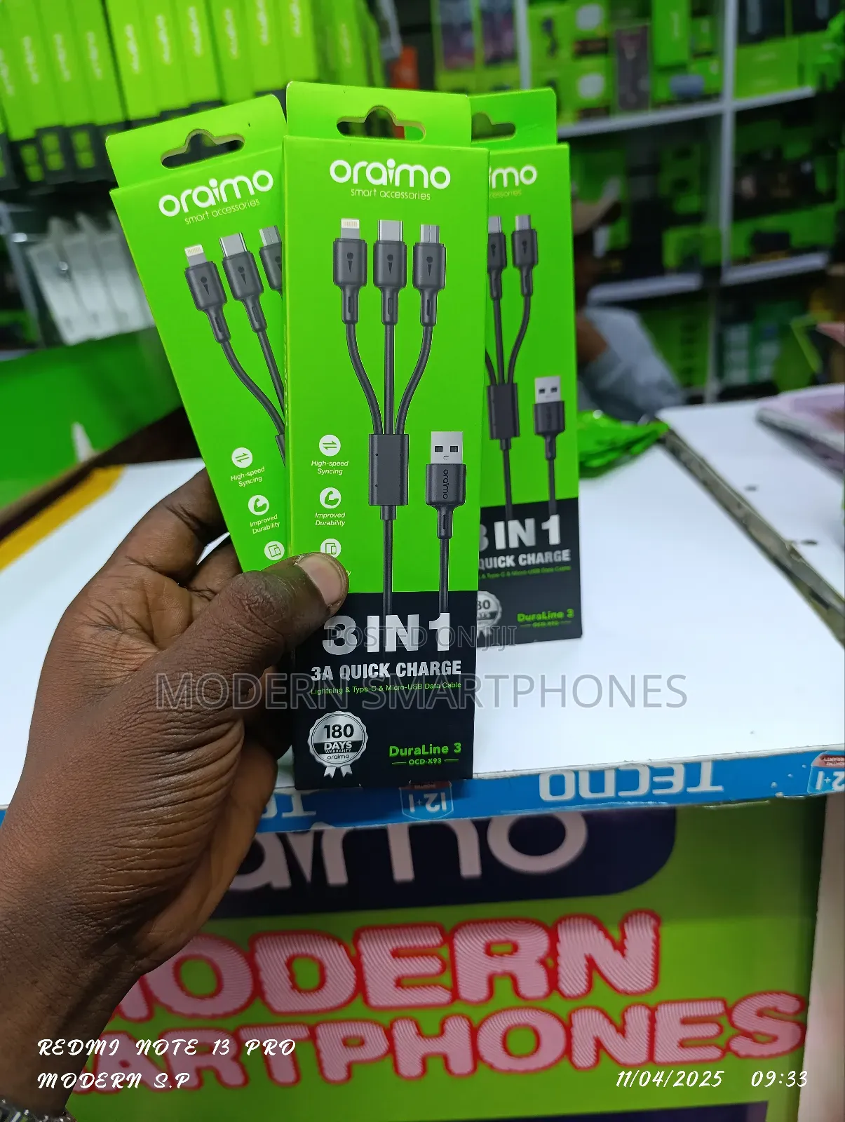 Oraimo Duraline 3 3a 1.2m Data Cable