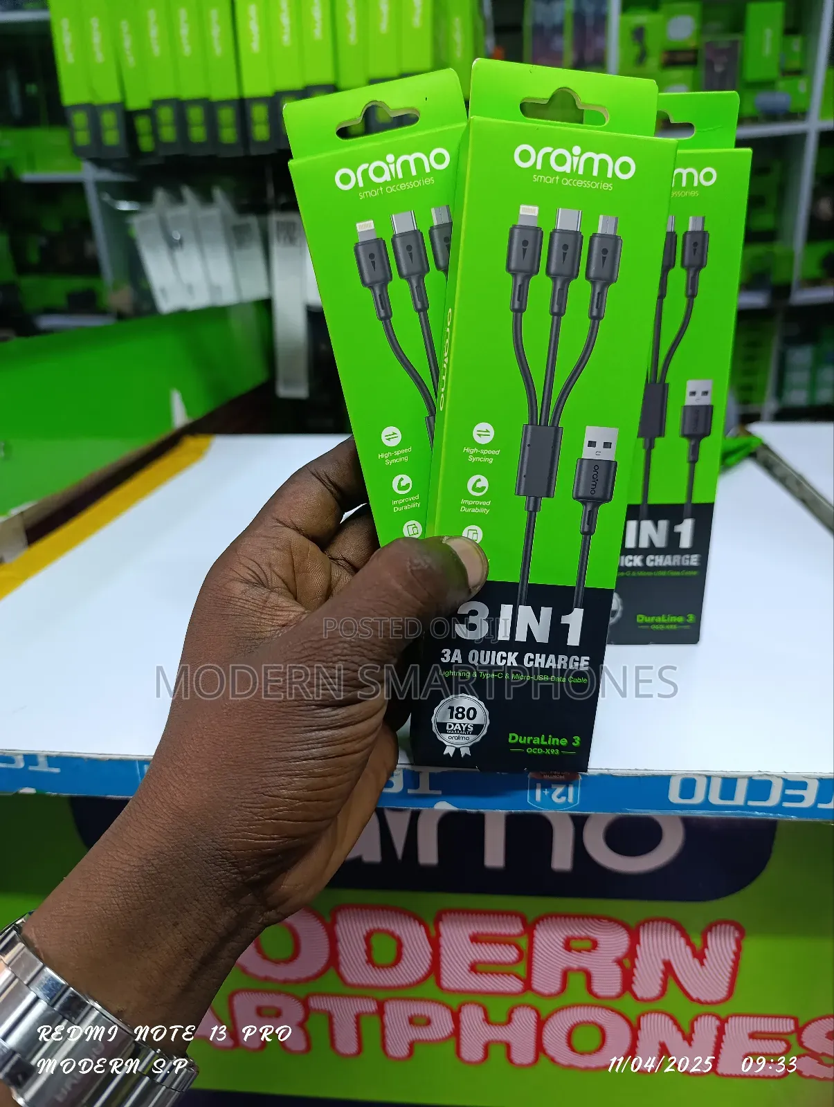 Oraimo 3 in 1 Cable Durable Micro Ocd-X93