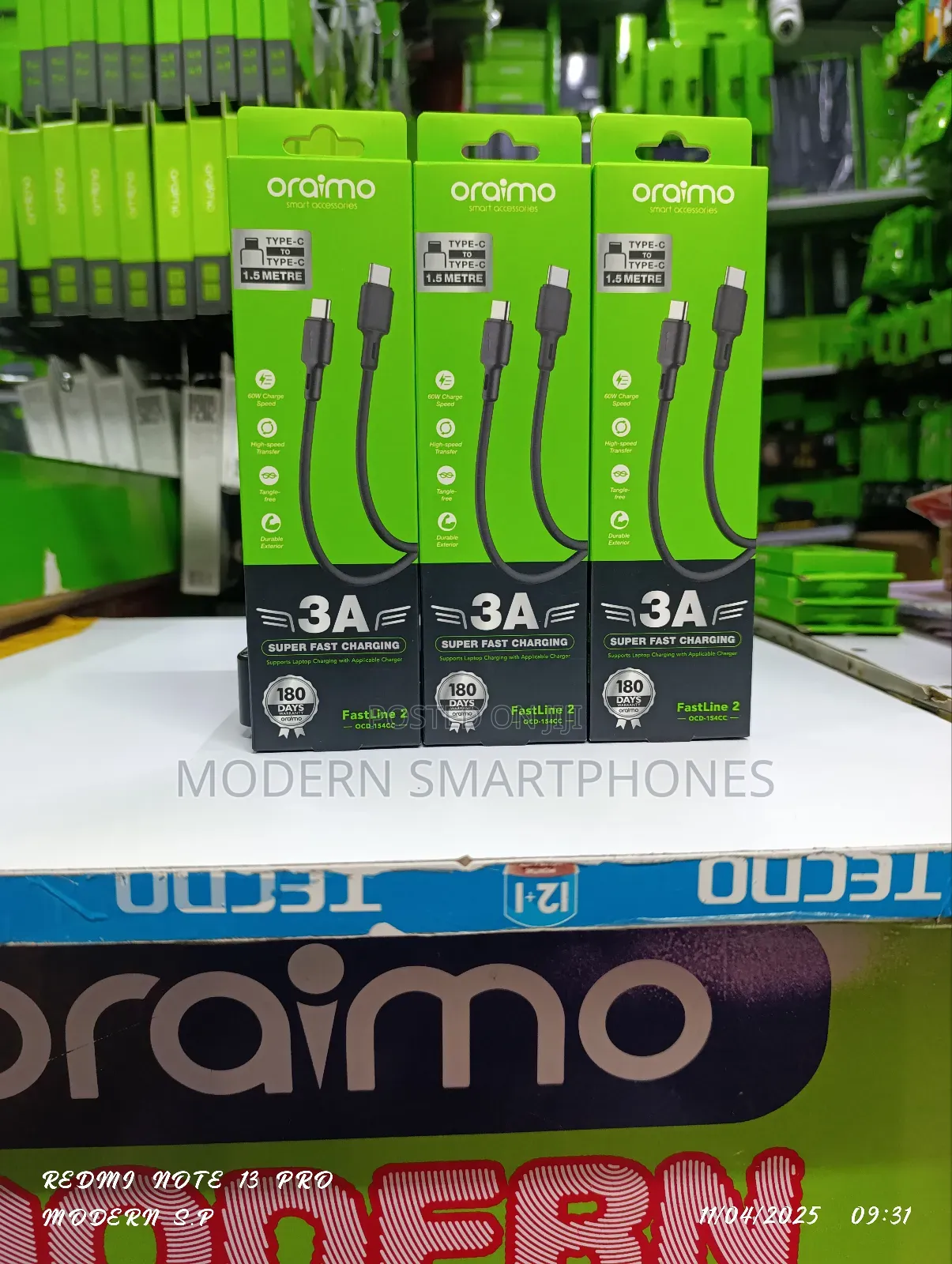 Oraimo Type C to C, 154cc Cable