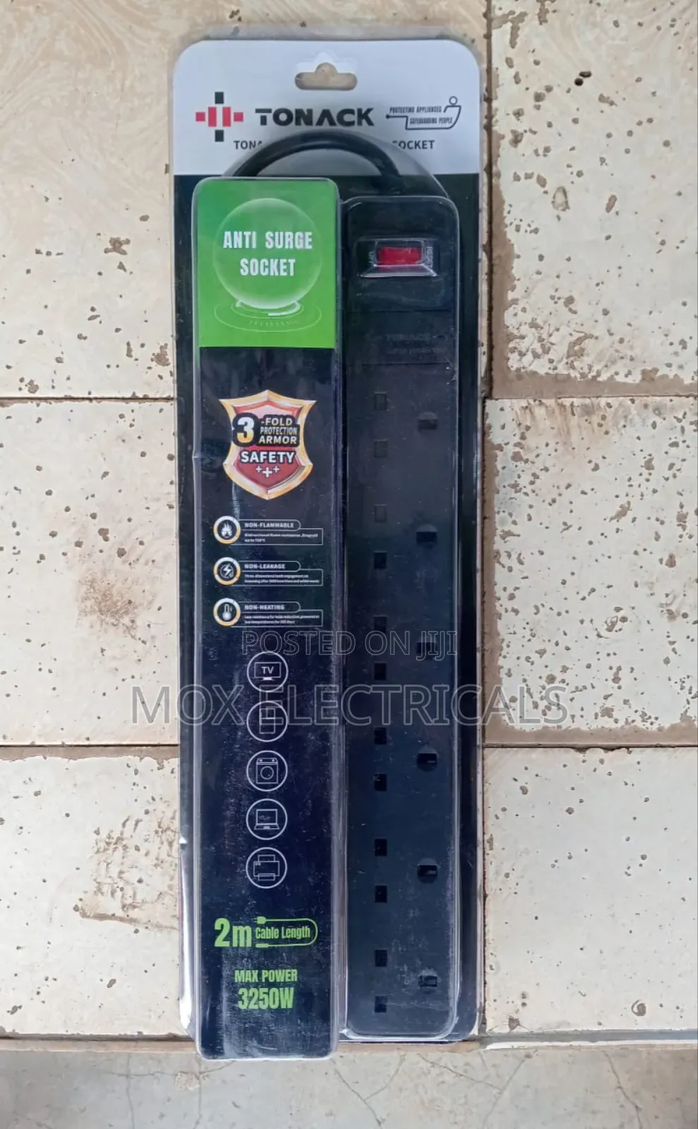 Tonack 3 Fold Teck Anti Surge Socket