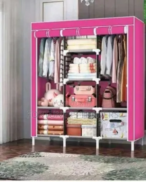 Wardrobe Pink 3 Column Wardrobe