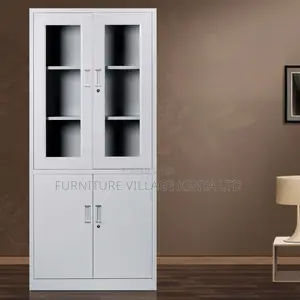 Cabinets:Gray Office Storage Cabinet With Glass Doors