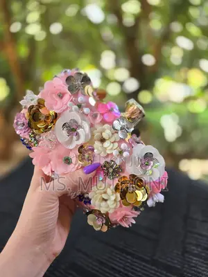 *3d Beaded Flower Evening Clutch Bag
