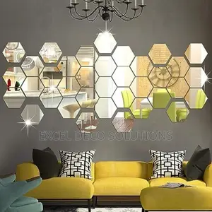 Bold Hexagon Wall Mirror Wall Decor Mirror