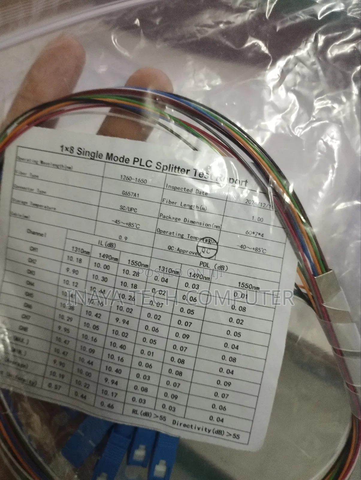 1 by 8 Single Mode PLC Splitter