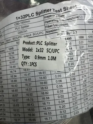 1 by 32 Single Mode Fiber Optic Splitter