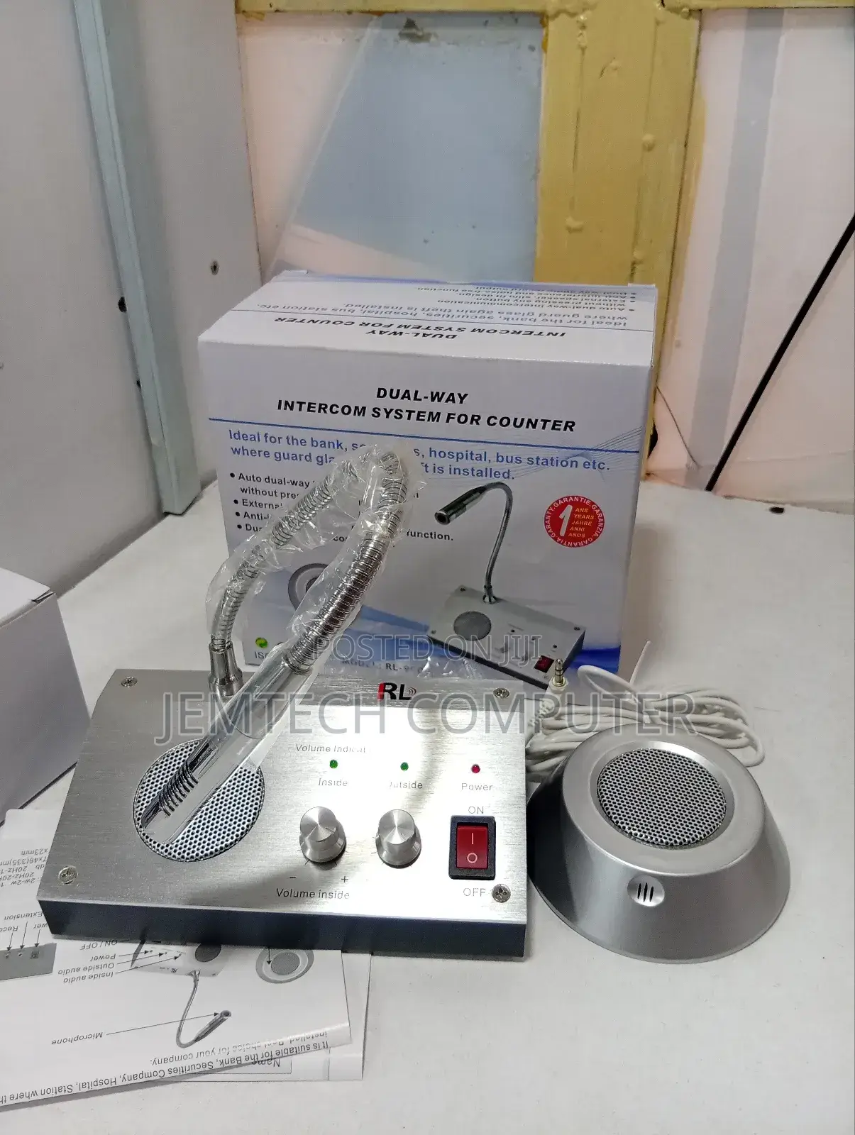 Two-Way Window Intercom System for Counter Rl-9909