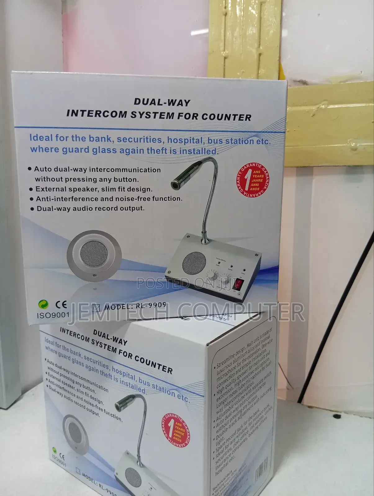 Two-Way Window Intercom System for Counter Rl-9909