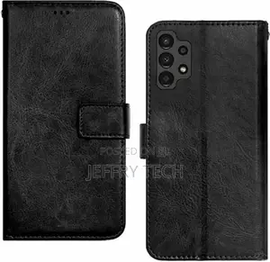 Juberous Flip Cover for Samsung Galaxy A13 (Black, Dual Prot
