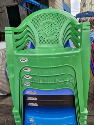 Acme Flower Back Plastic Chairs With Arms
