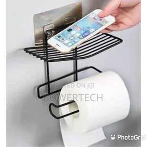 Wall Mounted Tissue Holder With Rack