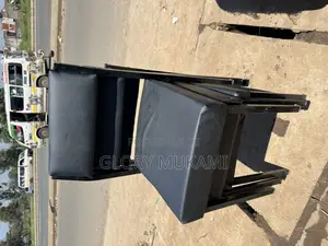 Black Leather Armless Office Chairs