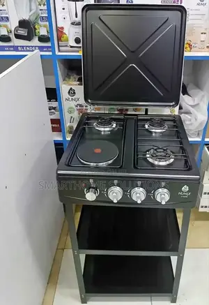 3 Gas +1 E Plate Standing Cooker W/Shelves - Gas Saving