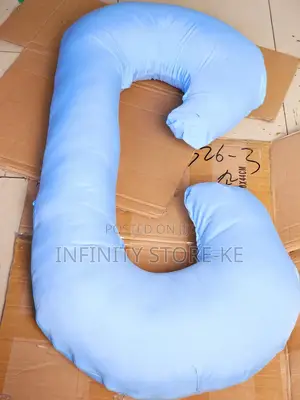 Full Body C Shape Cotton Pregnancy Pillow Colour Grey/Blue