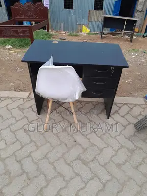 Grey Office Desk And White Eames Chair