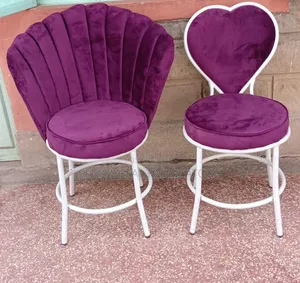 Royal Purple Salon Chairs With Powder Coating Finish