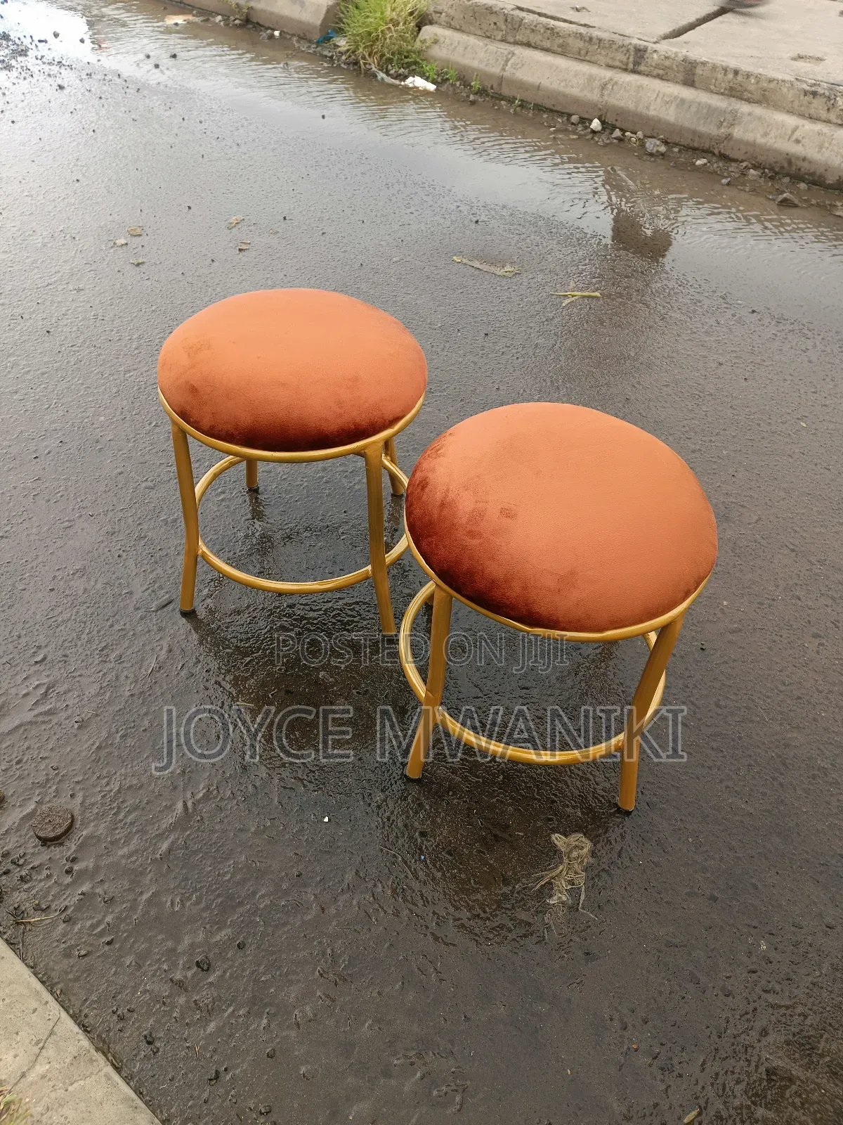 Pedicure Stools, Burnt Orange 