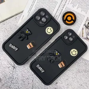 iPhone 15 Pro Max Cute 3d Black Bear Icons Liquid Silicon Ca