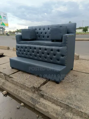 Grey Pedicure Seat, 3 Seater With Armrest 