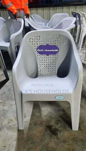 Beautiful Light Grey Plastic Chairs, Chairs With Armrest