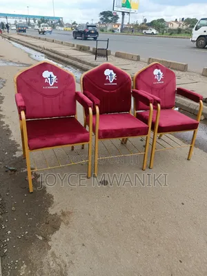 Red Maroon Church Chairs, With Armrest and Branding