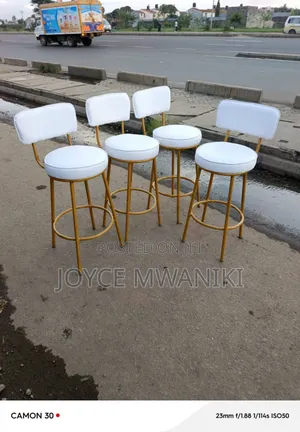 White and Gold, Kitchen Stools or Counter Bar Stools 