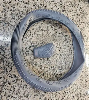 Grey Silicone Steering Wheel Cover Wit Match Gear Knob Cover