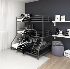 Gray Metal Bunk Bed Tripple Bunk Beds 31⁄2x31⁄2x4x6