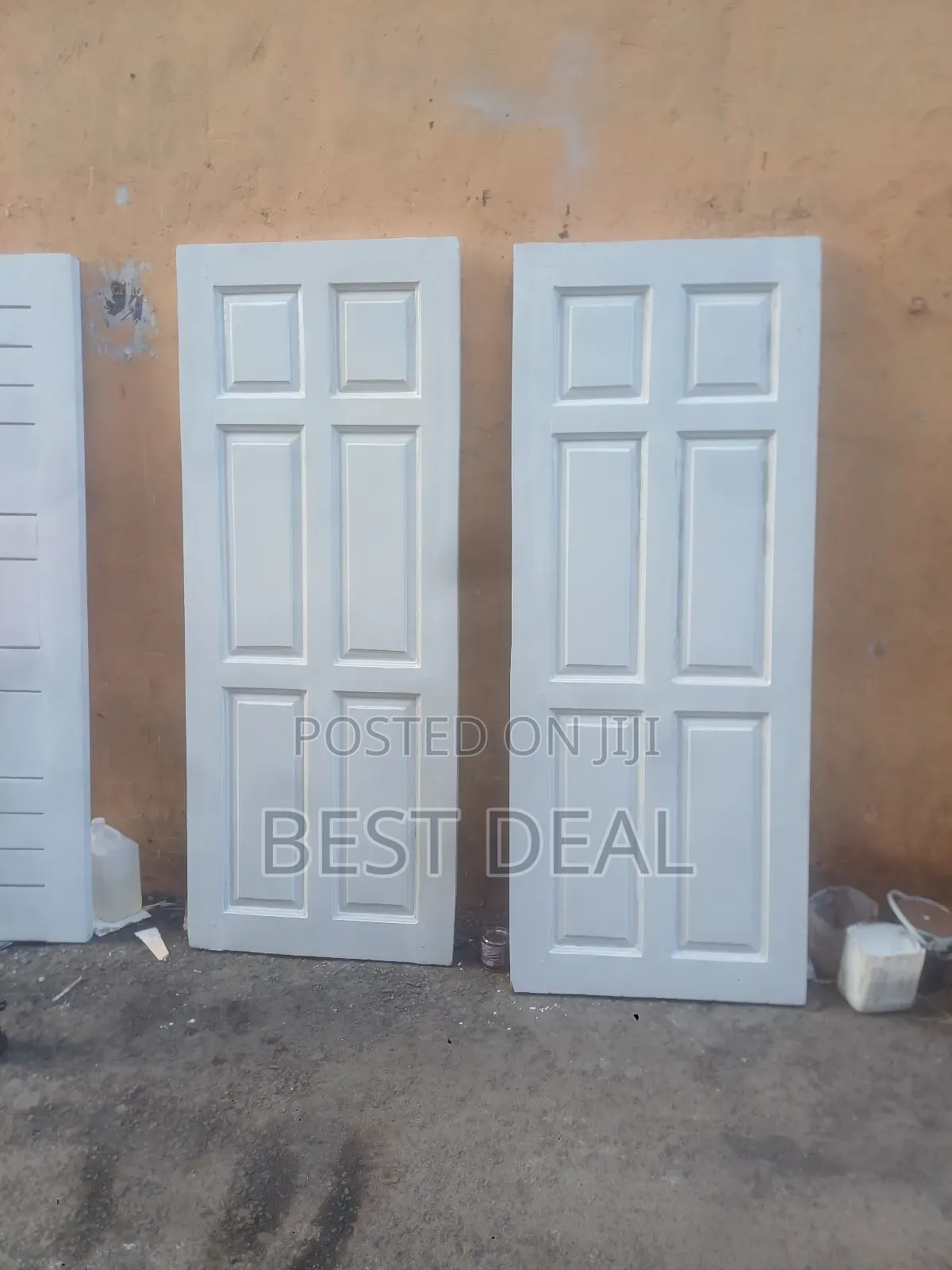 White Mahogany Solid Security Door