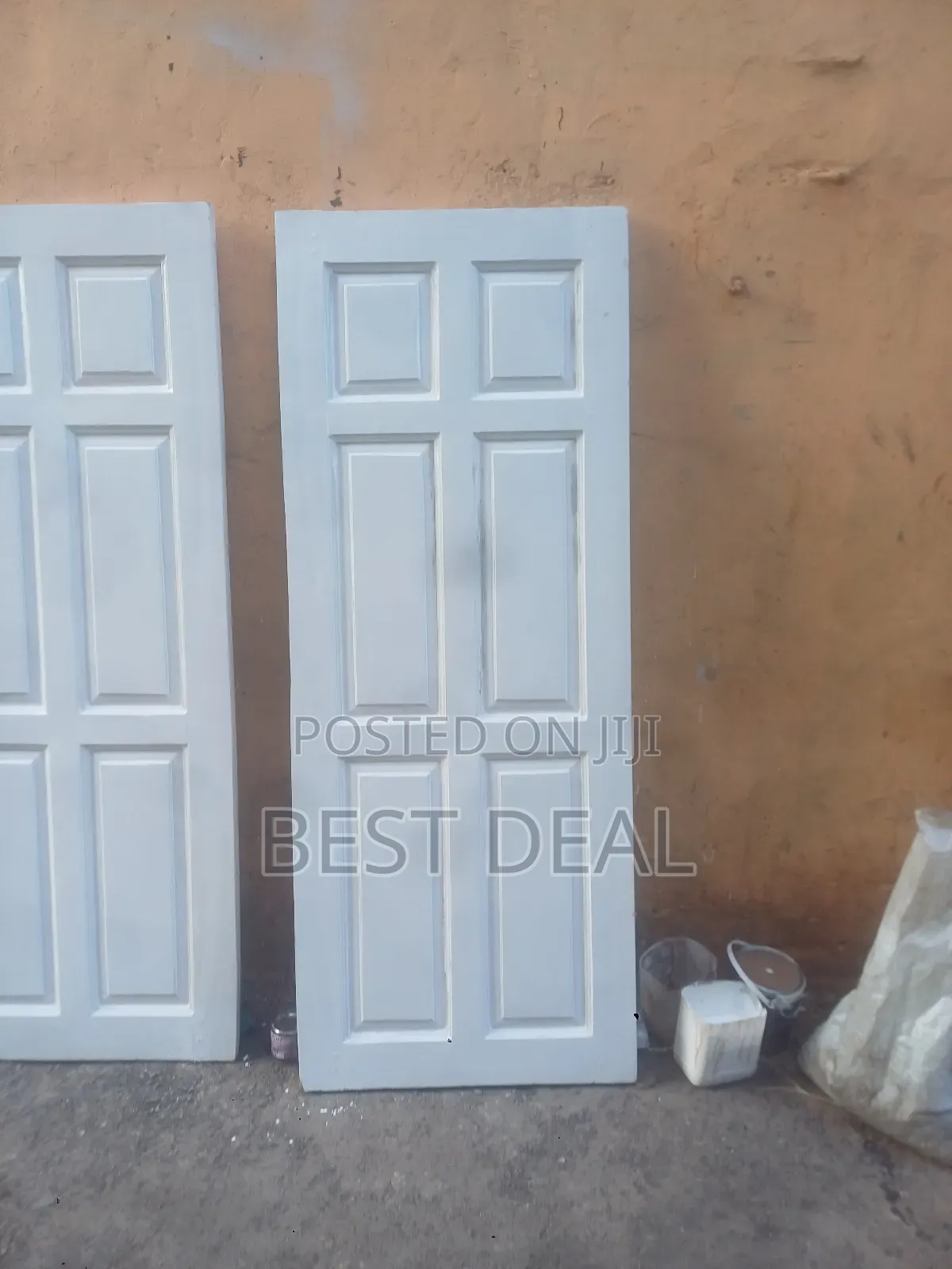 White Mahogany Solid Security Door