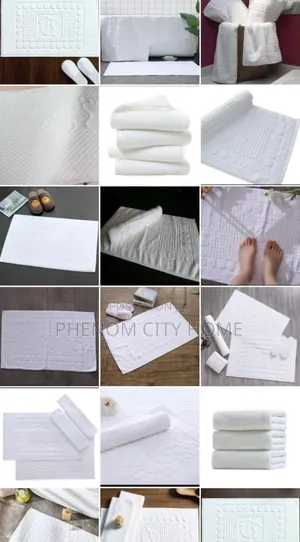 White Cotton Floor Bath Mats for Hotel and Home